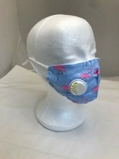 Beautiful pink flamingos on blue with valve face cover bandana scarves