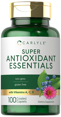 Antioxidants Supplement | 100 Caplets | Vitamin A, C, E | Non-GMO | by Carlyle 