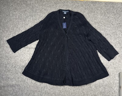 Ralph Lauren Cape Womens Small Blue Poncho Cardigan Sweater