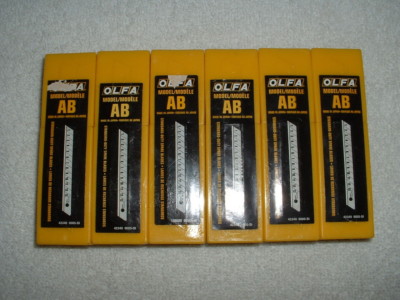 6 OLFA 50 Pack AB Standard Duty Spare Blades Sealed