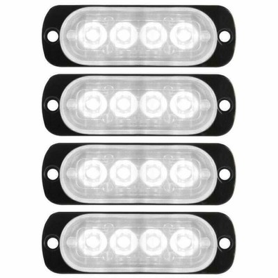 4x White 4LED Light Bar Beacon Caution Tow Truck Truck Beacon Lamp