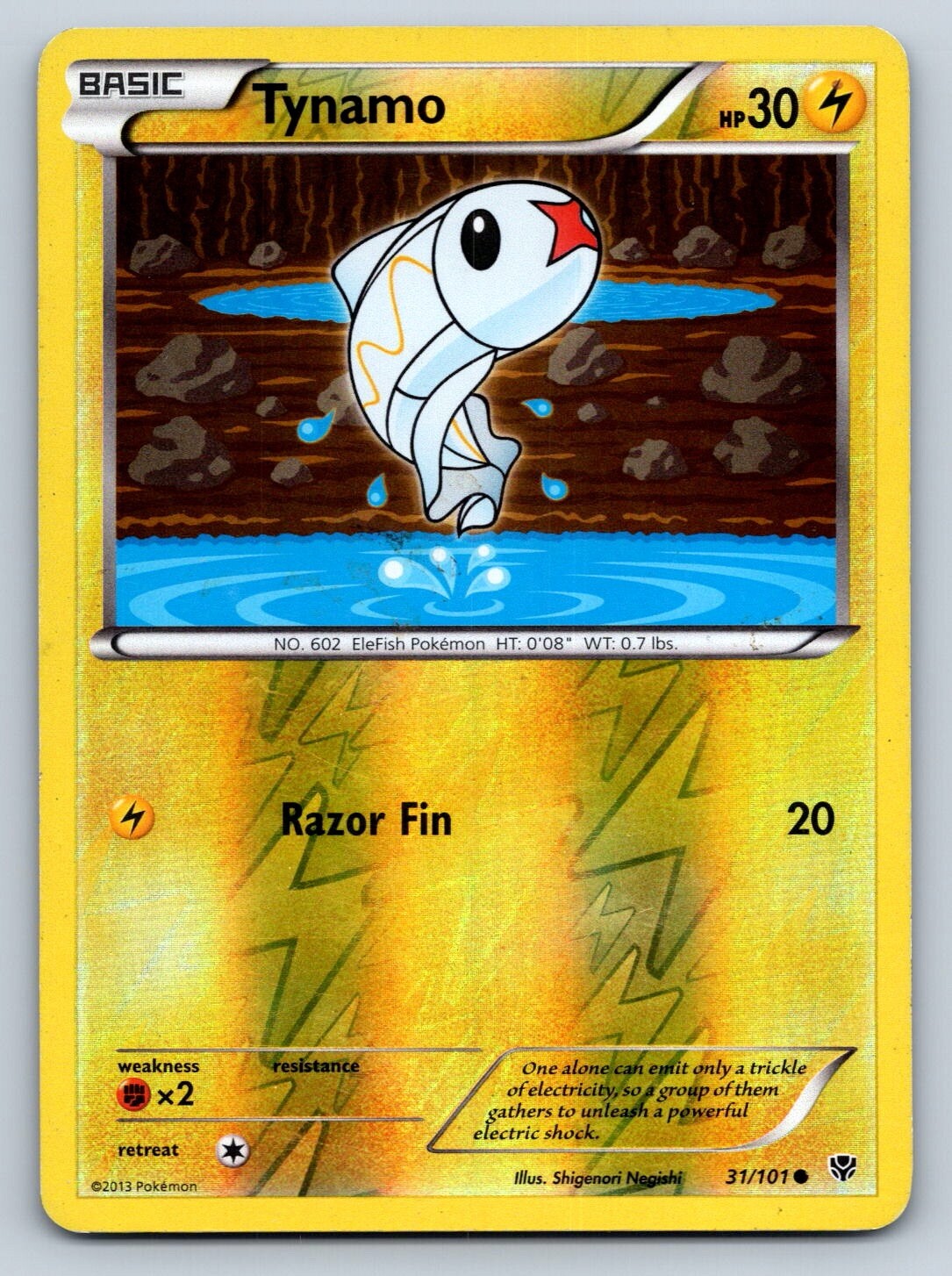 Tynamo - Reverse Holo - BW Plasma Blast 31/101 Pokemon Card LP