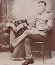 WW1 Photo British Soldier Studio Portrait RPPC Postcard Military Uniform 1910s