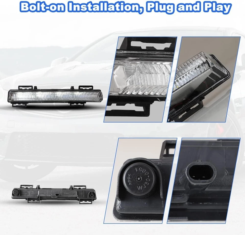 Faros antiniebla para Mercedes Benz C200/C300/C63 AMG 2012 2013 2014 DRL Foto 2 de 4