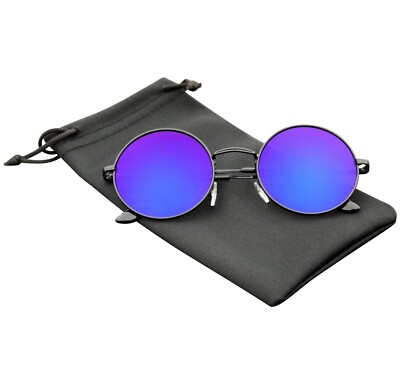 #ad Round Sunglasses Vintage Mirror Lens New Men Women Fashion Frame Retro Circle $9.97