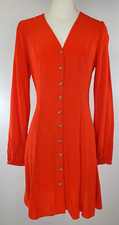 NWT New Look Button Front Dress - Size 10 - Orange