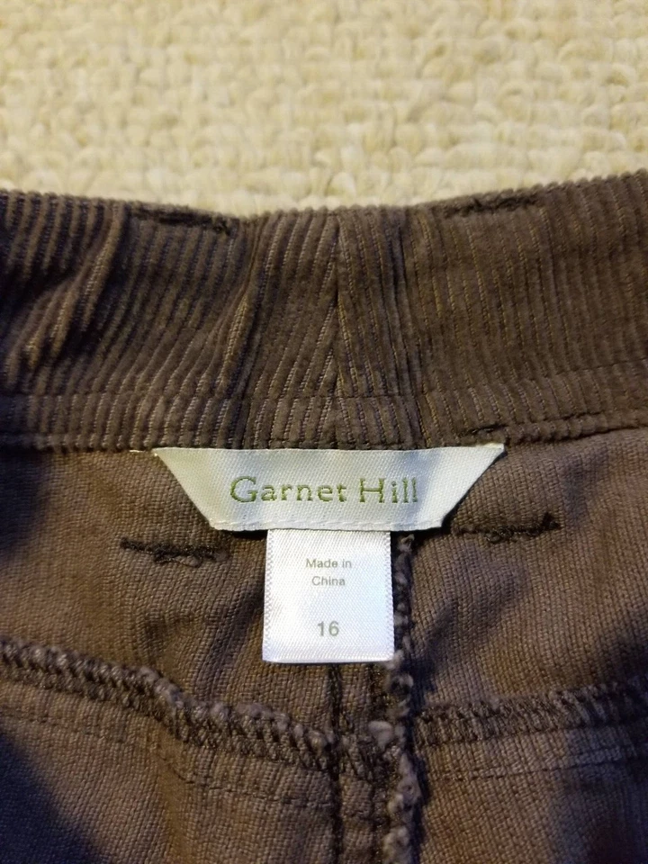 Pantalones Mujer-GARNET HILL-marrón pana 100% algodón pierna recta jean-estilo-16 Foto 4 de 4