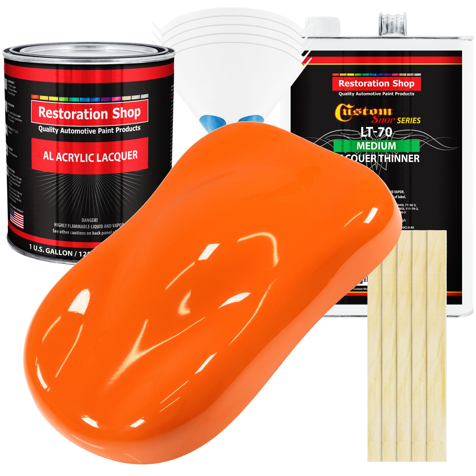 Omaha Orange Acrylic Lacquer Auto Paint Kit with Medium Thinner Gallon