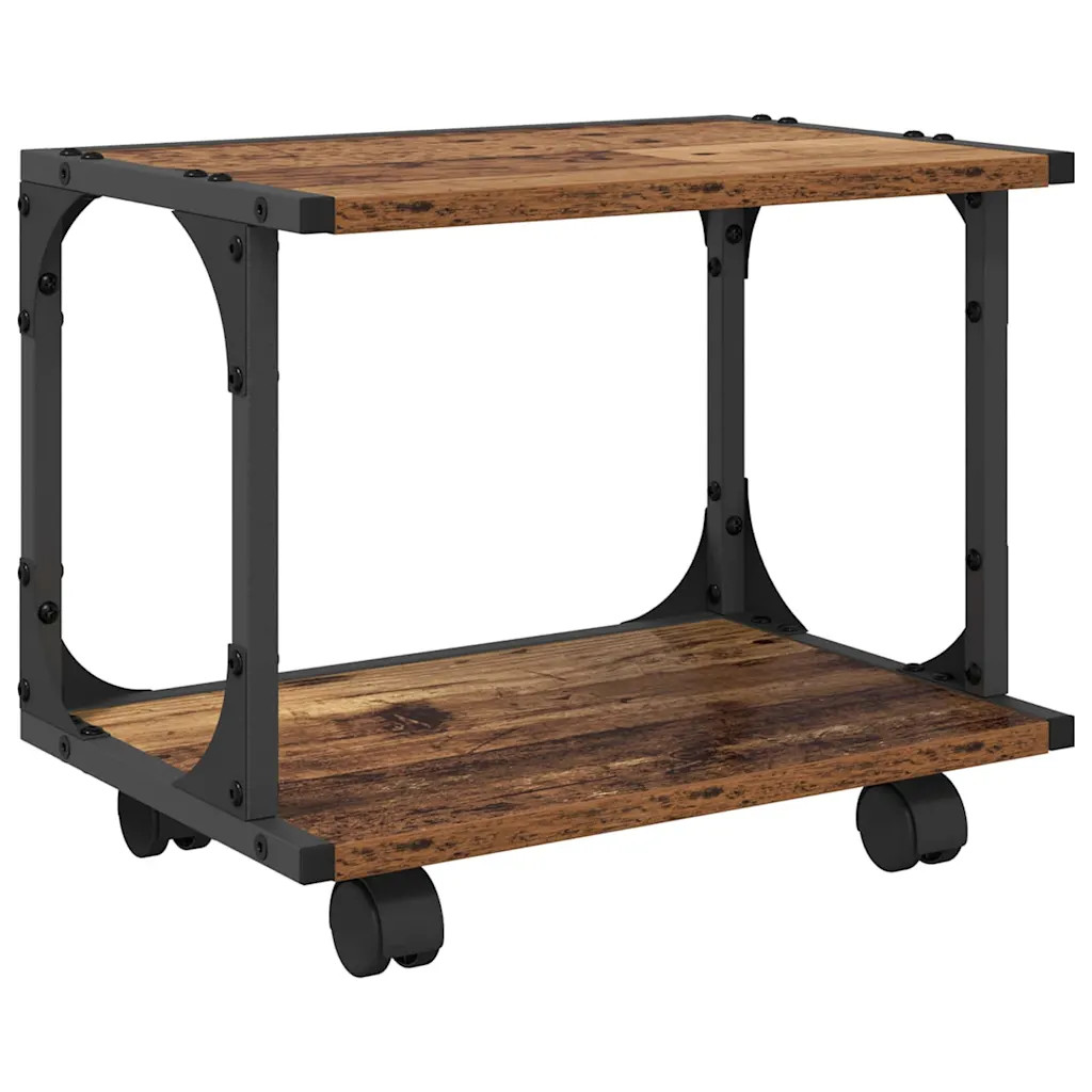 Printer Stand 2-Tier Files Printer Table Desk Organiser Engineered Wood vidaXL