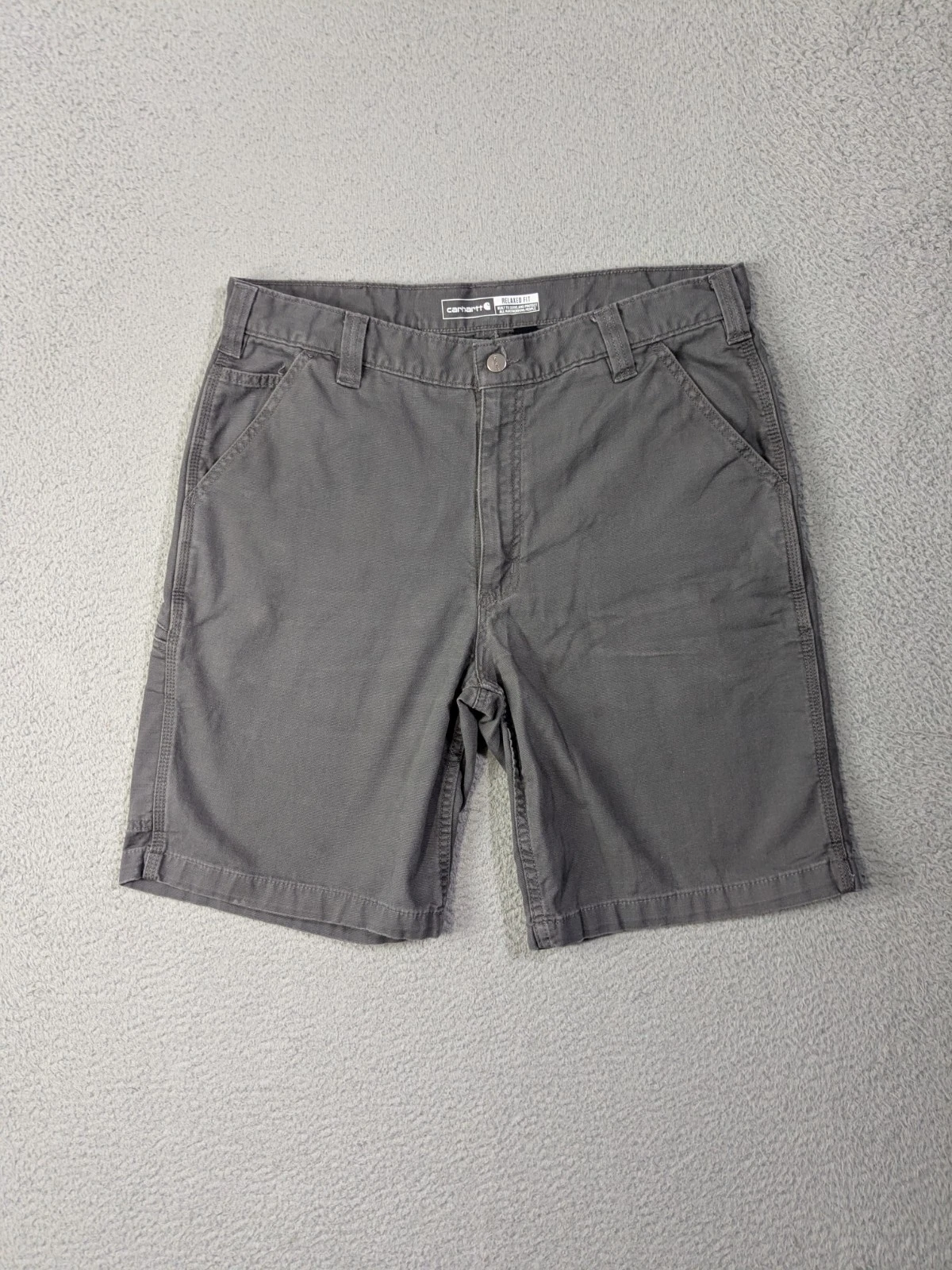 Carhartt Rugged Flex Canvas Work Shorts Mens 36 Relaxed Fit RF BS2514-M Gray