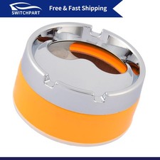 Round Wind Resistant Closable Vehicles Car Ashtray Cigarette Ash Holder Yellow