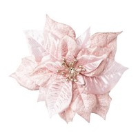 artplants Deko Weihnachtsstern Samtsinfe, Rosa, Ø18Cm