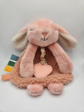 ITZY RITZY Pink Bunny Lovey 9 Plush Toy And Teether Security Blanket Crinkle