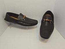 Gucci Men's Dark Brown Loafers Bamboo Horsebit 138204 US 11 E / EUR 44.5