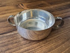 Vintage Silver Plated Walker & Hall Christening Bowl featuring etched Rabbits