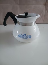 Vintage Corning Ware blaue Kornblume 3 Tassen Teekanne Teekanne mit Deckel sehr guter Zustand