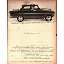 Print Ad Opel Kadett 1964 Sun Roof Sedan Full Page Large Magazine PRETTY GIRL C5