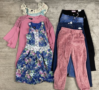 Lot of 8 Kids Girls Clothes Size 10-12 Jordache Forever 21 Gogo Star Iz Byer +