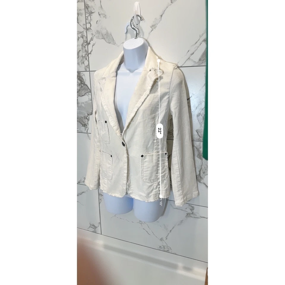 Chaqueta ajustada de pana blanca Revival Bebe 2009 de colección elástica Y2K Bella Foto 2 de 4