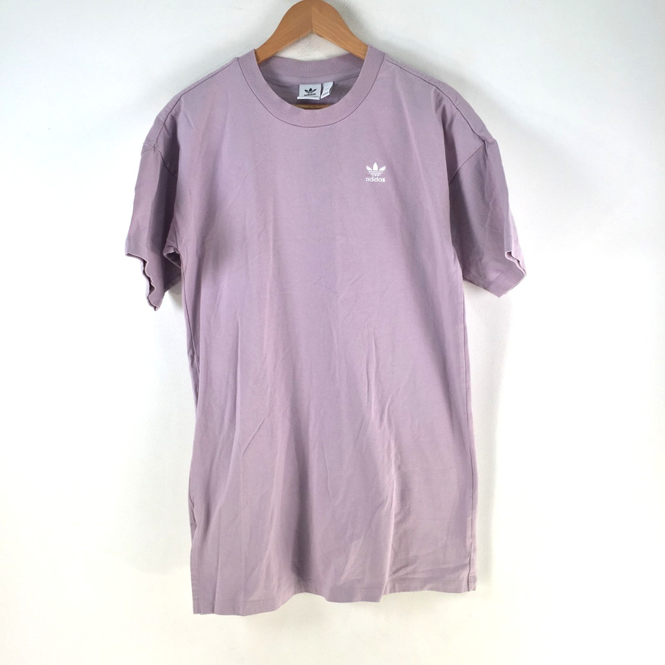 Adidas t-shirt dress womens 6 purple mini short sleeve crew neck cotton 121981