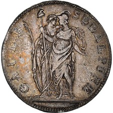 [#908746] Coin, ITALIAN STATES, PIEDMONT REPUBLIC, 5 Francs, An 10, EF(40-45), S