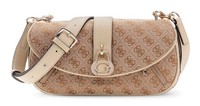 Guess Jessa Flap Crossbody Bag UmhäNgetasche Tasche Latte Logo Hellbraun Braun