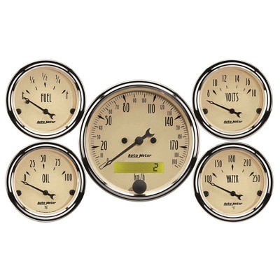 AUTOMETER A/B 5pc. Gauge Kit w/ Elec. Speedo - Metric- 1809-M