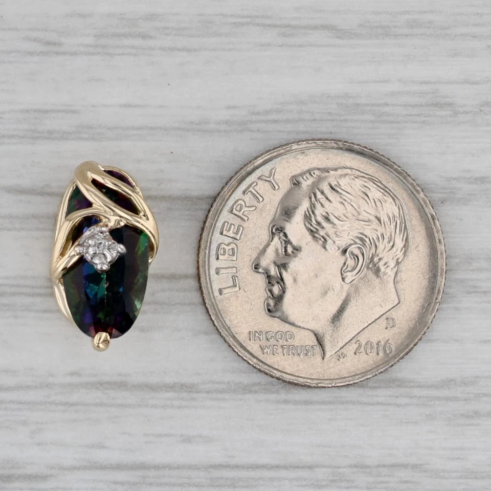 Richard Klein 2.70ctw Mystic Topaz Diamond Slide Bracelet Charm 14k Yellow Gold - Image 4 of 4