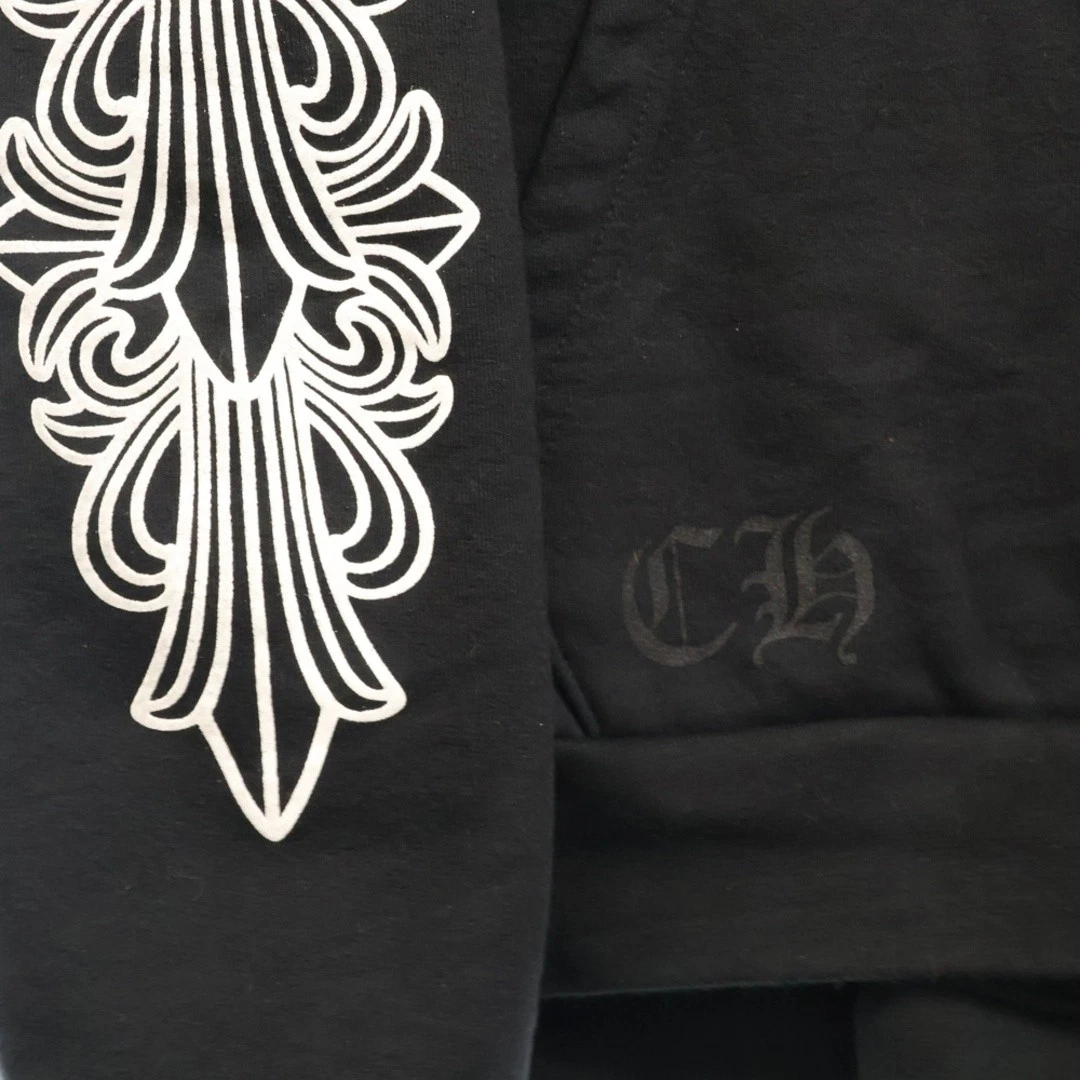 Pullover ferro di cavallo Chrome Hearts felpa con cappuccio stampa braccio felpa floreale nero usatoc