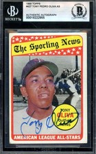 Tony Oliva Beckett BAS Signed 1969 Topps All Star Autograph