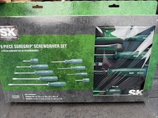 Sk Professional Tools Suregrip 9pc Hard Handle Screwdriver Set 86006 Foam Tray