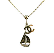 CHANEL A19007 Halskette Coco Mark Yacht Motiv Anhänger goldfarben Kette Schmuck
