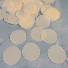 Sequins Glossy Cream Translucent Paillettes/Flat 20mm Top Hole 100/ 500 pcs