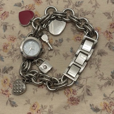 Style and Co. Women s Charm Bracelet Watch! Silver Tone (needs new battery)