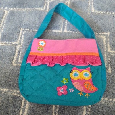 Stephen Joseph Quilted Owl Purse Little Girls  Ruffles Embroidery