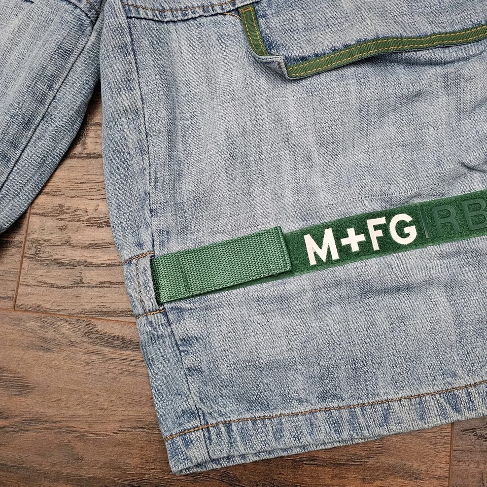 Pantalones Cortos De Colección Marithe Francois Girbaud Para Hombres 36 Denim Cinta Transbordador Pantalones de mezclilla Sueltos Y2K Foto 3 de 4