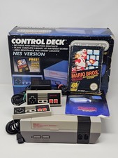 Nintendo NES Control Deck Boxed Console 2 Controllers Super Mario Bros Tested