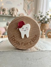 Wooden First Tooth Fairy Box Wooden Keepsake Container Memory Storage Case New
