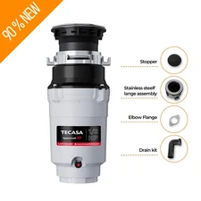 【90% NEW】1/2 HP Continuous Feed Garbage Disposal with Cord, Anti-Jam & Compact