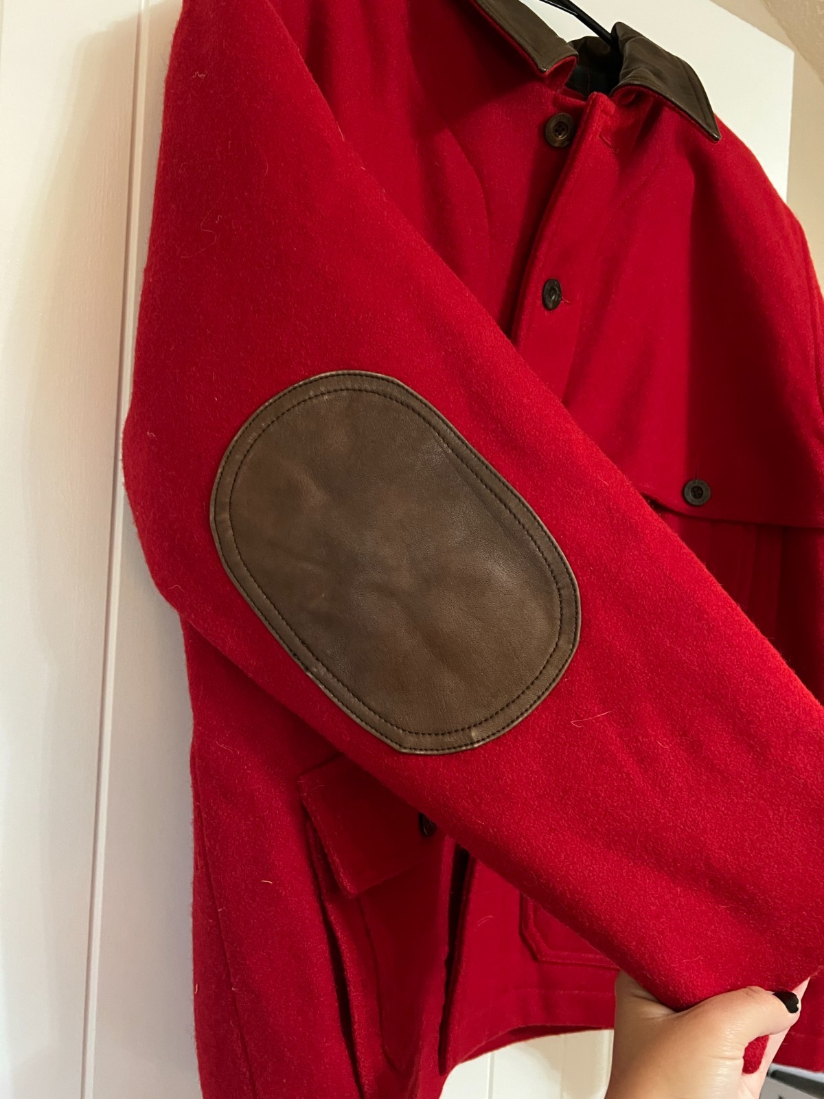 Orvis Rugged Canvas Barn Jacket Plaid Flannel Lined Mens L Red Outdoor Coat - second product detail image
