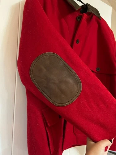 Orvis Rugged Canvas Barn Jacket Plaid Flannel Lined Mens L Red Outdoor Coat image 2