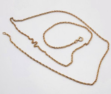 Vintage 1/10 14k Gold Filled 1.5mm Rope Chain 24  Necklace