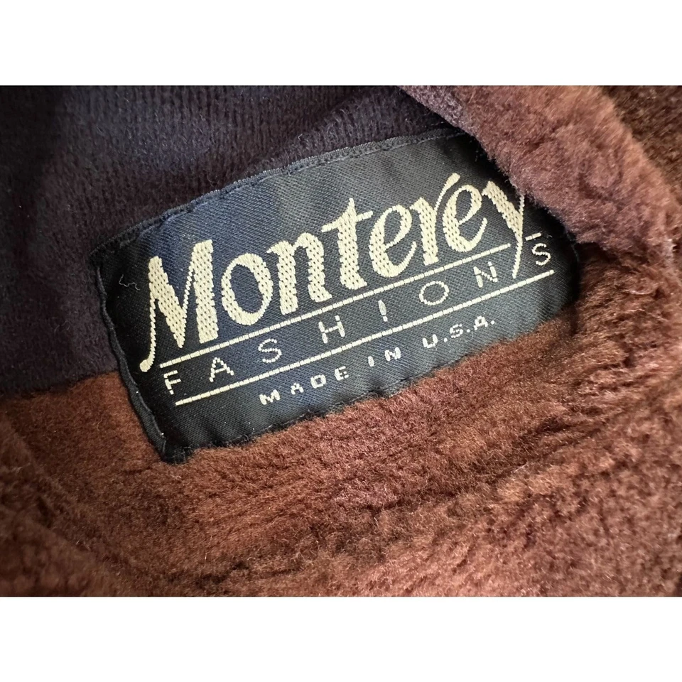 Abrigo marrón reversible vintage Monterey Fashions imitación piel damasco talla grande Foto 3 de 4