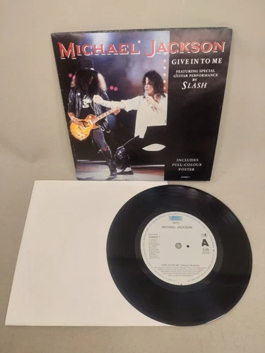 Michael Jackson & Slash - Give in To Me - Vinyl Record 7" Single + Poster Sleeve