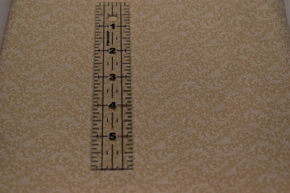 3-1/2 YARDS x 44" cream beige tonal floral cotton fabric BACKGROUND BLENDER - Image 2 of 2