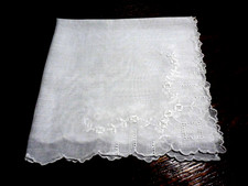 Lot of 13 Vtg Hankies Embroidered Corner Motif, Pulled Thread Wedding 30