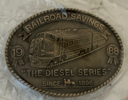 Vintage 1988 Railroad Savings The Diesel Series Train Belt Buckle New - Picture 3 of 5