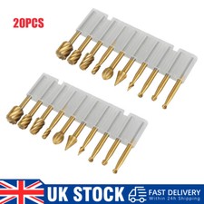 20Pcs HSS Routing Wood Carving Tools Rotary Drill File Router Bit For Dremel UK