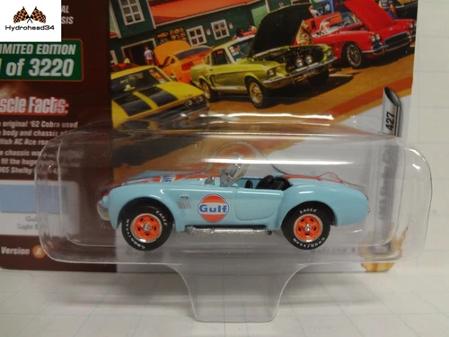 Johnny Lightning 1965 Shelby Cobra 427 GULF Racing Cars N Coffee 1:64 READ 1st