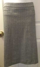 New 99 TALBOTS Pencil Skirt Herringbone Gray Straight Knit Black Sz 16 NWT
